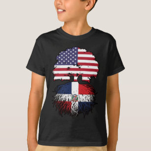 Dominican Republic Dominican American USA Tree T-shirt