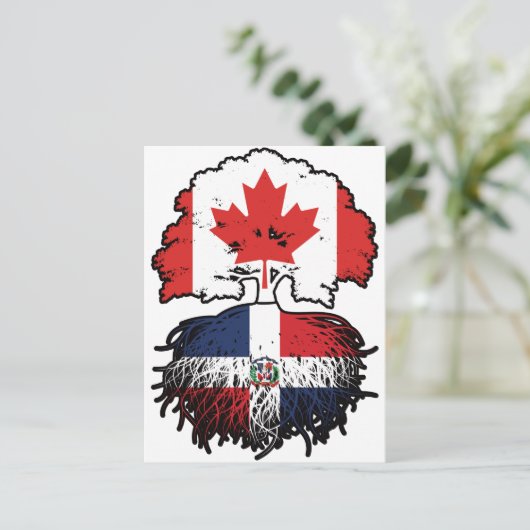 Dominican Republic Dominican Canadian Canada Tree Briefkaart (Staand voorkant)