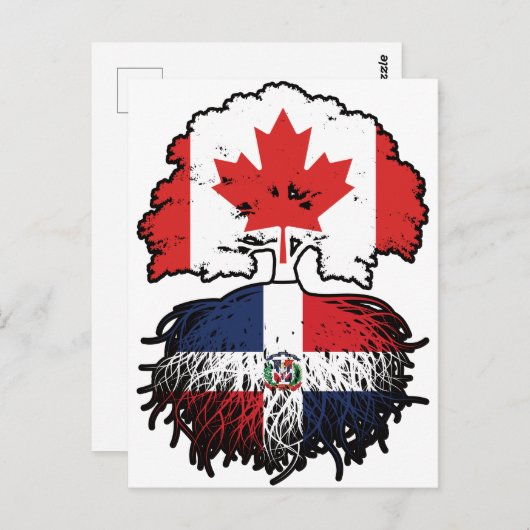 Dominican Republic Dominican Canadian Canada Tree Briefkaart (Voorkant / Achterkant)