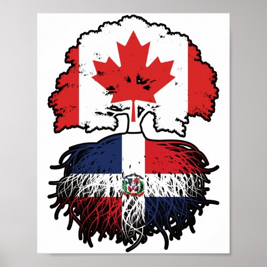 Dominican Republic Dominican Canadian Canada Tree Poster (Voorkant)