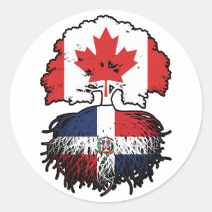 Dominican Republic Dominican Canadian Canada Tree Ronde Sticker