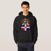 Dominican Republic Flag American Foxhound Dog In P Hoodie (Voorkant volledig)