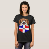 Dominican Republic Flag American Foxhound Dog In P T-shirt (Voorkant volledig)