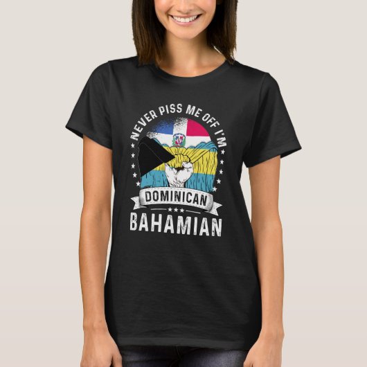 Dominican Republic Flag Bahamas Grown  Humor Pride T-shirt (Voorkant)