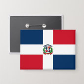 Dominican Republic Flag Bandera Dominicana Button (Voorkant / Achterkant)