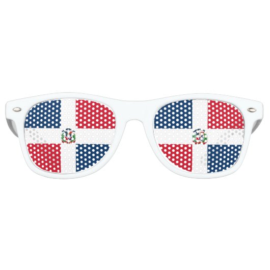 Dominican Republic Flag Bandera Party Sunglasses Retro Zonnebril (Voorkant)