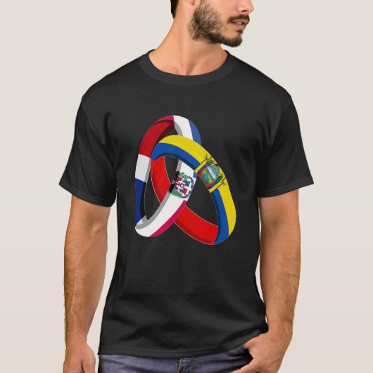 Dominican Republic Flag Ecuador Grown Ring Marriag T-shirt (Voorkant)