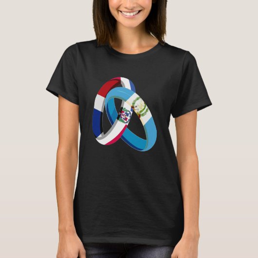 Dominican Republic Flag Guatemala Ring Marriage We T-shirt (Voorkant)