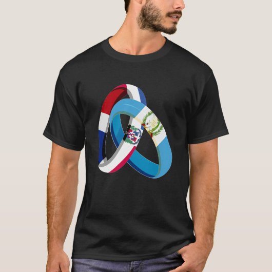 Dominican Republic Flag Guatemala Ring Marriage We T-shirt (Voorkant)