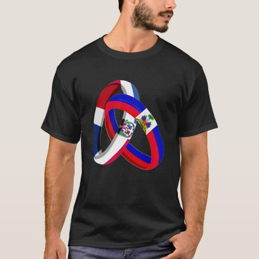 Dominican Republic Flag Haiti Grown Ring Marriage  T-shirt (Voorkant)