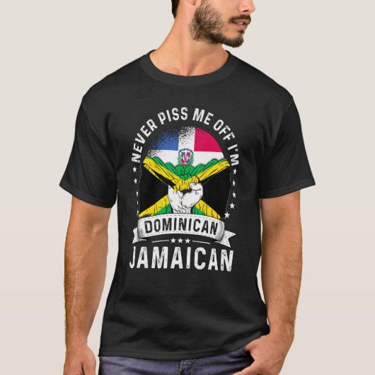 Dominican Republic Flag Jamaica Grown  Humor Pride T-shirt (Voorkant)
