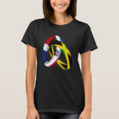 Dominican Republic Flag Jamaica Grown Ring Marriag T-shirt (Voorkant)