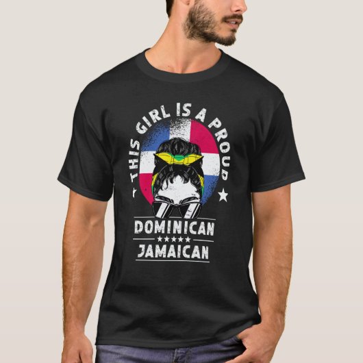 Dominican Republic Flag Jamaica Grown Women Girl P T-shirt (Voorkant)
