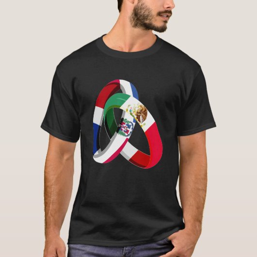 Dominican Republic Flag Mexico Grown Ring Marriage T-shirt (Voorkant)