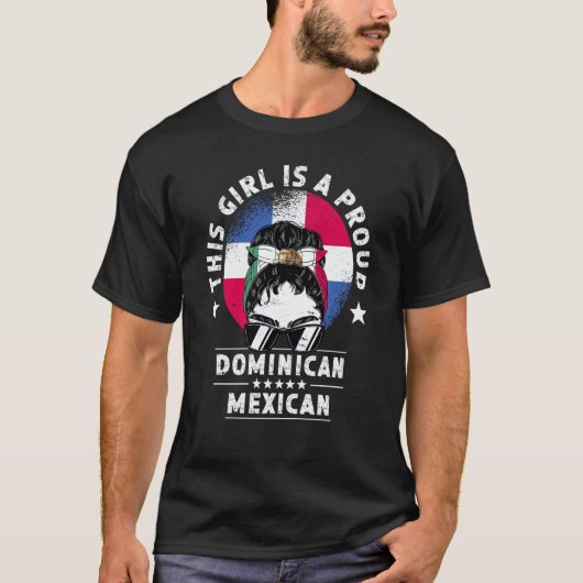 Dominican Republic Flag Mexico Grown Women Girl Pr T-shirt (Voorkant)