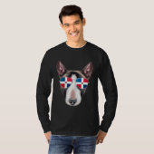 Dominican Republic Flag Miniature Bull Terrier Dog T-shirt (Voorkant volledig)