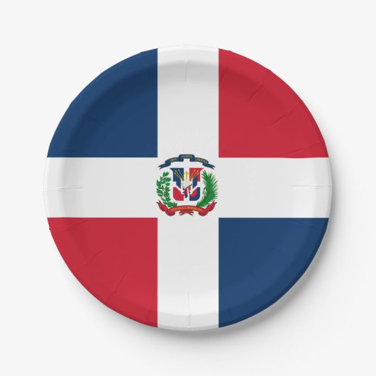Dominican Republic flag Paper Plate Papieren Bordje (Voorkant)