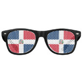 Dominican Republic flag party Sunglasses Retro Zonnebril (Voorkant)