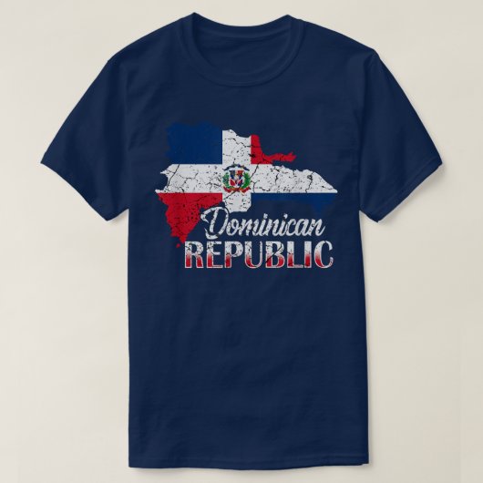 Dominican Republic Flag Santo Domingo T-Shirt (Design voorkant)