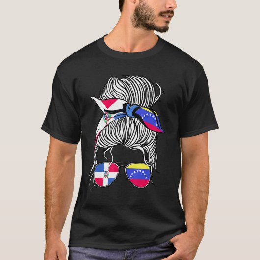 Dominican Republic Flag Venezuela Grown Women Girl T-shirt (Voorkant)