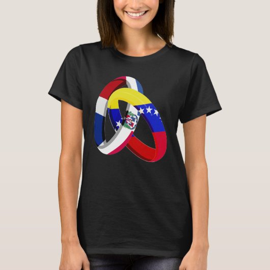 Dominican Republic Flag Venezuela Ring Marriage We T-shirt (Voorkant)