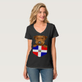 Dominican Republic Flag Welsh Terrier Dog In Pocke T-shirt (Voorkant volledig)