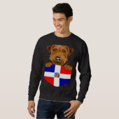 Dominican Republic Flag Welsh Terrier Dog In Pocke Trui (Voorkant volledig)