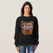 Dominican Republic Flag Yorkshire Terrier Dog Pock Trui (Voorkant volledig)