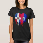 Dominican Republic Haiti Flag Heart Citizen Patrio T-shirt (Voorkant)