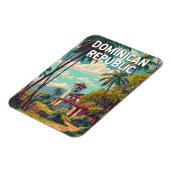 Dominican Republic Illustration Travel Art Vintage Magneet (Linkerzijde)