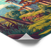 Dominican Republic Illustration Travel Art Vintage Poster (Hoek)