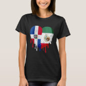 Dominican Republic Mexico Flag Heart Citizen Patri T-shirt (Voorkant)