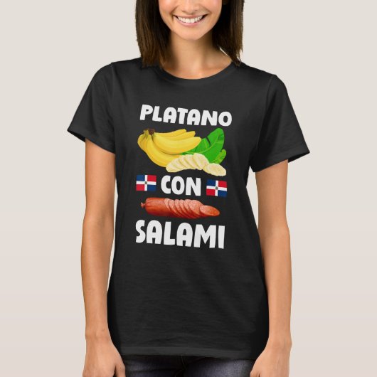 Dominicana Flag RD Dominican Republic Food Mangu P T-shirt (Voorkant)