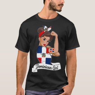 Dominicana Girl Flag RD Dominicaanse Republiek P T-shirt