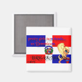 Dominicanen breken hals vierkante magneet (Voorkant / Achterkant)