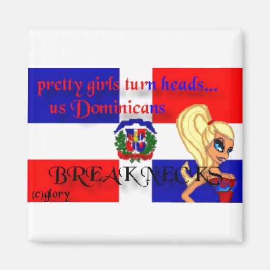 Dominicanen breken hals vierkante magneet (Voorkant)