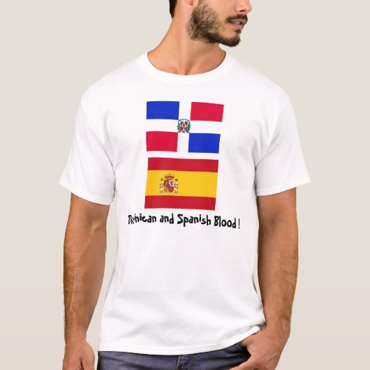DominicanR_flag, Spain_flag, Dominican and Span.. T-shirt (Voorkant)