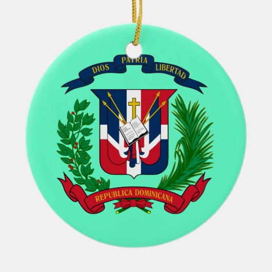 DOMINICANSE REPUBLIEK * Kerstversiering Keramisch Ornament (Voorkant)