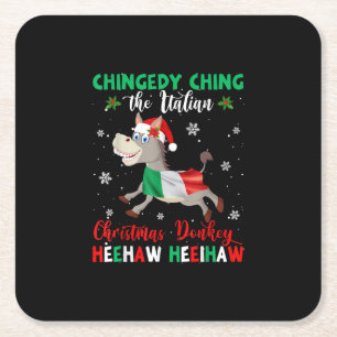 Dominick De Donkey-Italiaanse Donkey voor Kerstmis Kartonnen Onderzetters