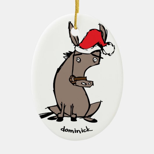 Dominick de Donkey Keramisch Ornament (Voorkant)