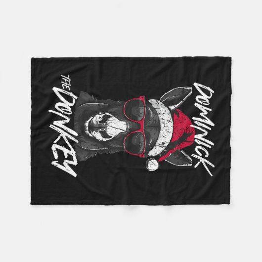 Dominick De Ezel 1 Fleece Deken (Voorkant (Horizontaal))