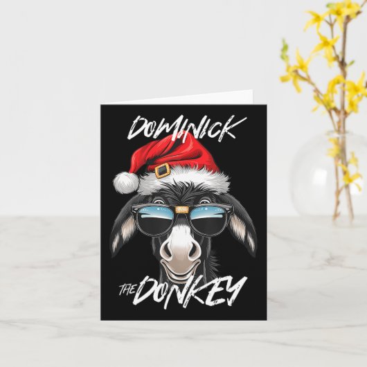 Dominick De Ezel Grappige Kerst Italiaanse Christu Kaart (Gele Bloem)