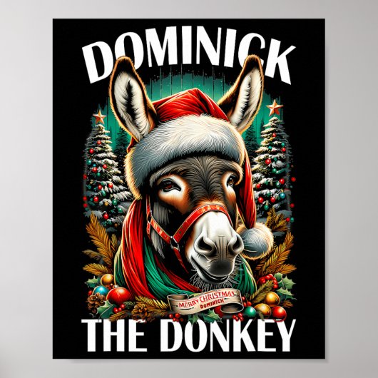 Dominick De Ezel Grappige Kerst Italiaanse Christu Poster (Voorkant)