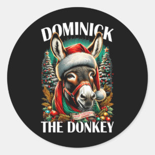 Dominick De Ezel Grappige Kerst Italiaanse Christu Ronde Sticker