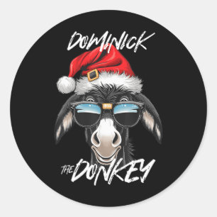 Dominick De Ezel Grappige Kerst Italiaanse Christu Ronde Sticker