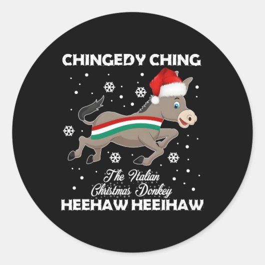 Dominick De Ezel-Italiaanse Ezel Ronde Sticker (Voorkant)