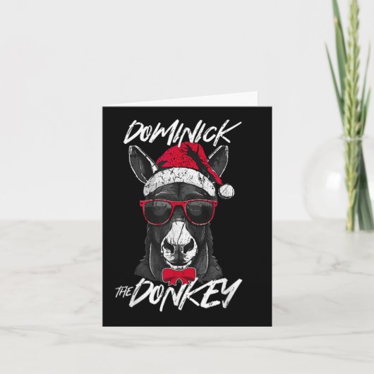 Dominick De Ezel Kerst Grappig Kaart (Voorkant)