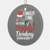 Dominick The Kerstman Donkey Italiaans kerstcadeau Keramisch Ornament (Links)