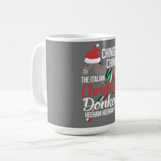 Dominick The Kerstman Donkey Italiaans kerstcadeau Koffiemok (Voorkant links)