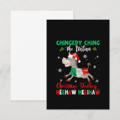 Dominick The Kerstman Donkey-Italiaanse Donkey Bedankkaart (Voorkant / Achterkant)